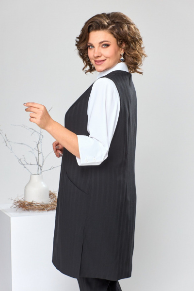 Блуза, брюки, жилет Romanovich Style 3-1759 черный/белый - фото 7