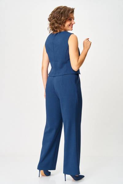 Брюки, жакет, топ ANASTASIA MAK 1123 синий+молочный - фото 13