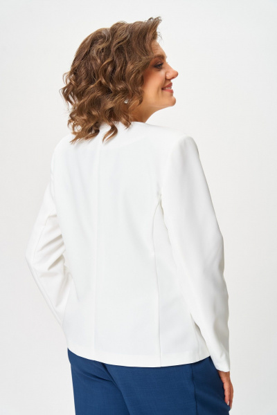 Брюки, жакет, топ ANASTASIA MAK 1123 синий+молочный - фото 10