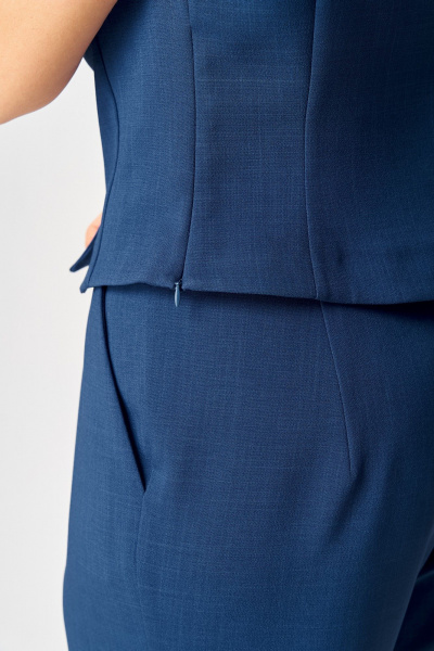 Брюки, жакет, топ ANASTASIA MAK 1123 синий+молочный - фото 7