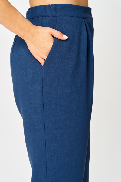 Брюки, жакет, топ ANASTASIA MAK 1123 синий+молочный - фото 6