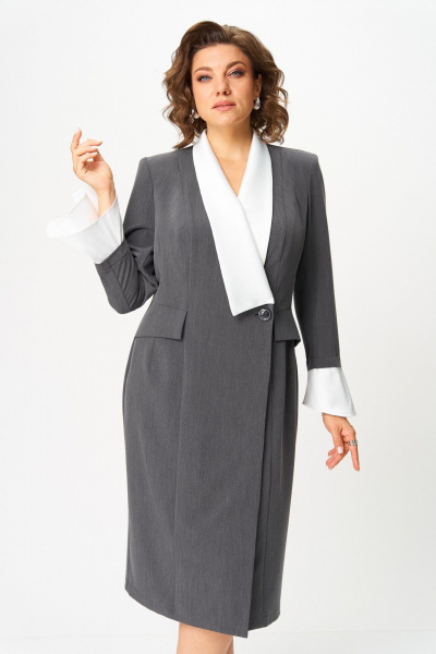 Платье ANASTASIA MAK 1124 серый - фото 3