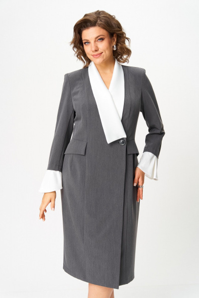 Платье ANASTASIA MAK 1124 серый - фото 4