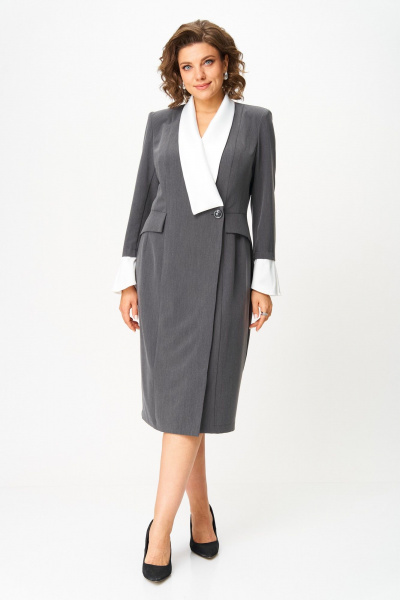 Платье ANASTASIA MAK 1124 серый - фото 1