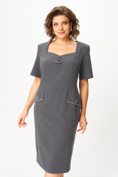 Платье ANASTASIA MAK 1164 серый - фото 4