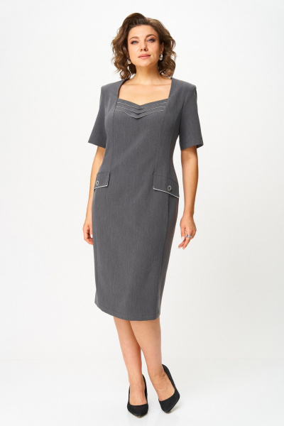 Платье ANASTASIA MAK 1164 серый - фото 2