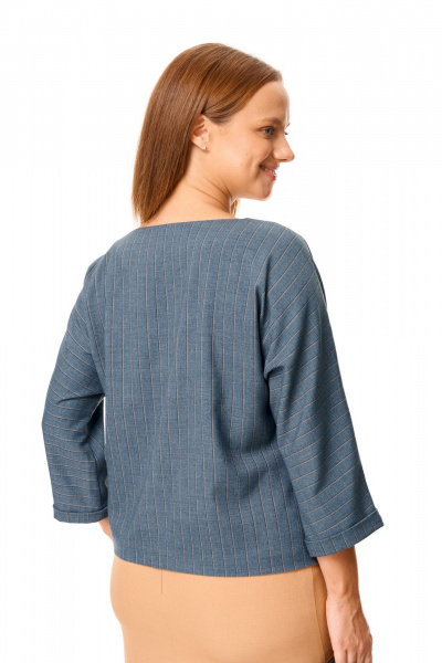 Блуза, юбка T&N 7683 синий-бежевый - фото 9