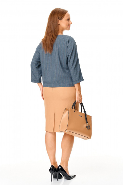 Блуза, юбка T&N 7683 синий-бежевый - фото 8