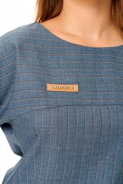 Блуза, юбка T&N 7683 синий-бежевый - фото 7