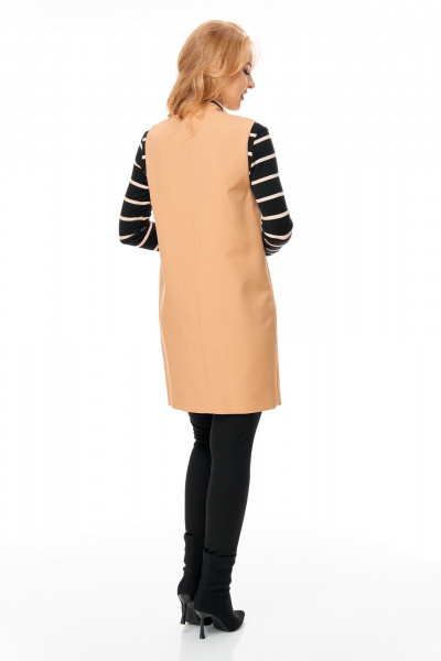 Водолазка, жилет, леггинсы T&N 7691 бежевый-черный - фото 9