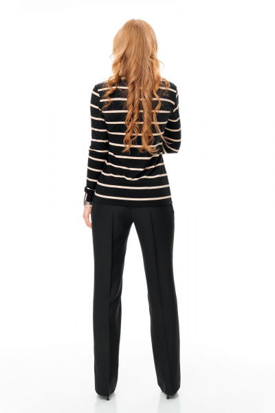 Брюки, водолазка, жилет T&N 7693 бежевый-черный - фото 3