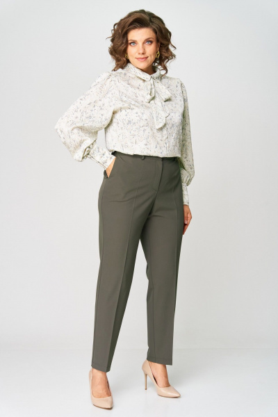 Блуза, брюки, жилет Svetlana-Style 1719 мох-молочный - фото 2