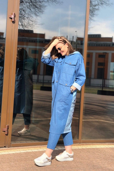 Брюки, майка, плащ Runella 1456 синий - фото 10