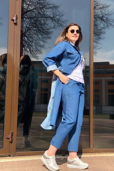 Брюки, майка, плащ Runella 1456 синий - фото 8