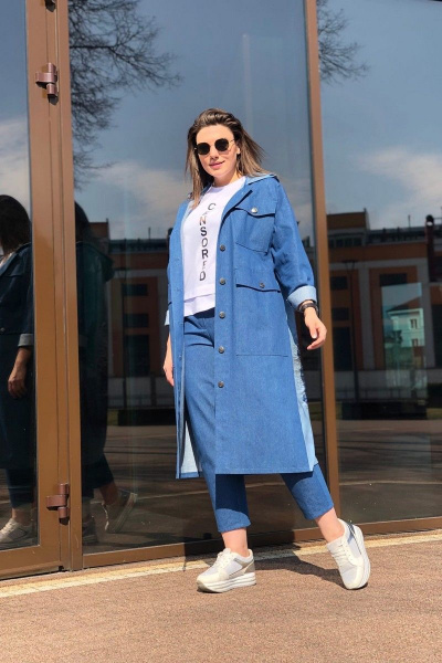 Брюки, майка, плащ Runella 1456 синий - фото 7