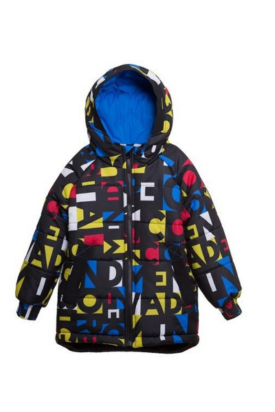 Зимняя куртка с ярким принтом из плащёвой ткани и текстиля Bell Bimbo 183028 набивка/василек - фото 4