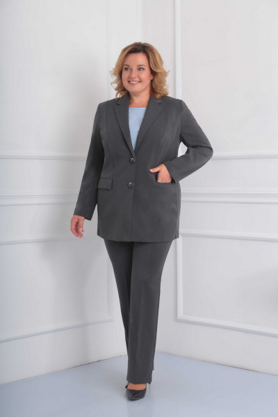 Брюки, жакет Орхидея 828 серый - фото 1