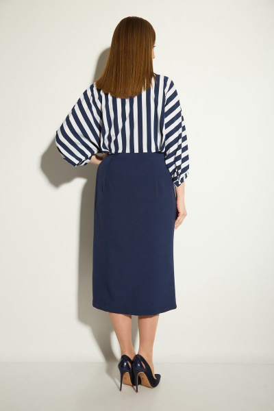 Платье Michel chic 2055 синий-полоска - фото 4