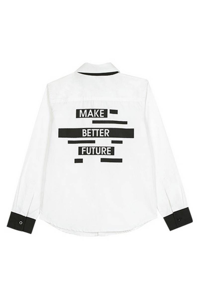 Деловая белая рубашка с контрастной отделкой Bell Bimbo 193162 белый - фото 4