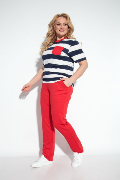 Брюки, футболка Michel chic 1170/1 красный-синий-белый - фото 3