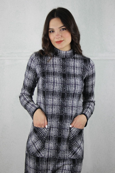 Платье шерстяное А-силуэт с карманами и молнией Полесье С4564-19 9С0173-Д43 164 черный - фото 3