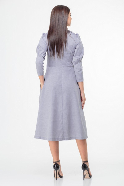 Платье на каждый день миди с декоративными вытачками Anelli 1000 пепельный - фото 8