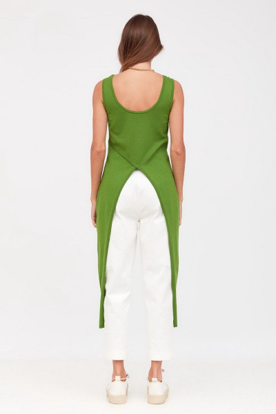 Туника из трикотажа с летним стилем и свободным кроем Favorini 31641 зеленый - фото 4