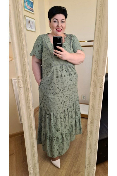 Платье Vittoria Queen 12593 хаки - фото 3