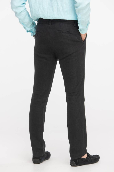 Черные брюки из костюмного льна с классическим кроем Cool Flax КФБ001 Ч - фото 3
