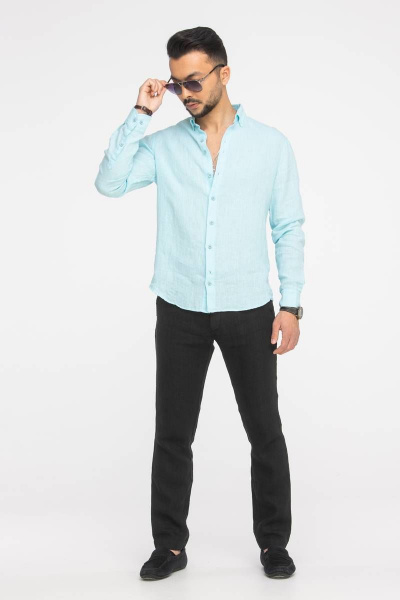 Рубашка Cool Flax КФР002 бирюза - фото 3