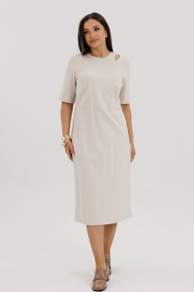 Платье миди из трикотажа с разрезами и изысканным лифом Fantazia Mod 4882 - фото 4