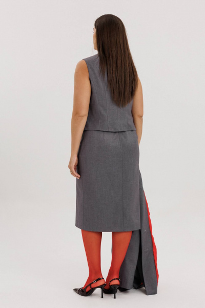 Костюм 3-ка из трикотажа с классическим жакетом и юбкой миди Fantazia Mod 4954 - фото 7