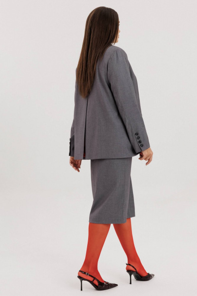 Костюм 3-ка из трикотажа с классическим жакетом и юбкой миди Fantazia Mod 4954 - фото 5