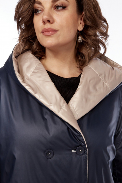 Пальто Диомант 1893 синий-бежевый - фото 7