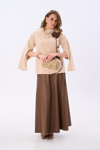 Джемпер, юбка NikVa 952-3 капучино_шоколад - фото 10