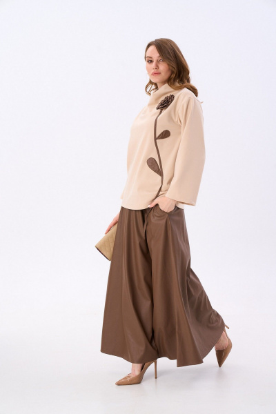 Джемпер, юбка NikVa 952-3 капучино_шоколад - фото 9