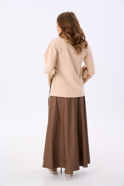 Джемпер, юбка NikVa 952-3 капучино_шоколад - фото 6