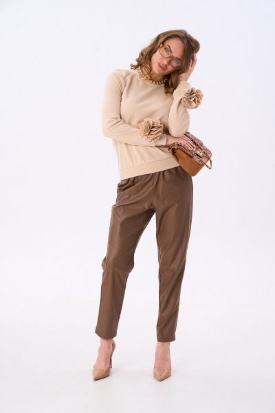 Брюки, джемпер NikVa 995-1 капучино_шоколад - фото 5