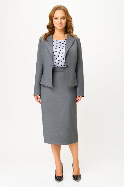 Жакет, юбка DaLi 3733.2 серый - фото 7