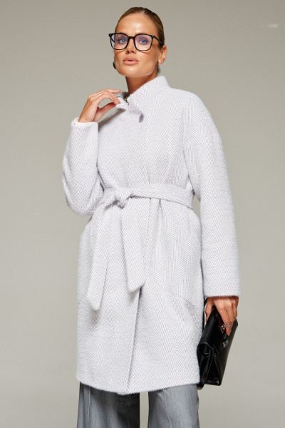 Пальто Beautiful&Free 7027 сиренево-молочный - фото 7