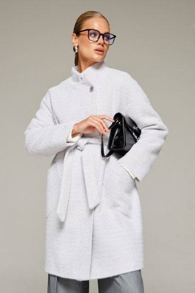 Пальто Beautiful&Free 7027 сиренево-молочный - фото 6