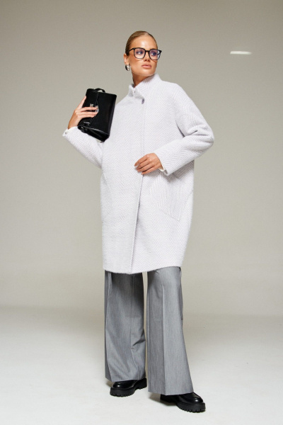 Пальто Beautiful&Free 7027 сиренево-молочный - фото 4