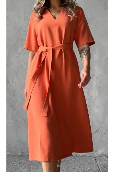 Платье Erika 1482 оранжевый - фото 8