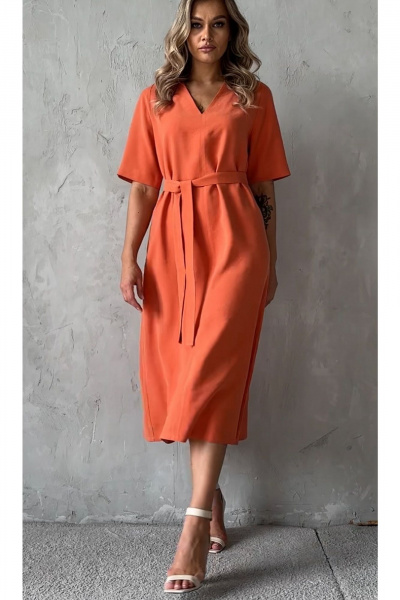 Платье Erika 1482 оранжевый - фото 4