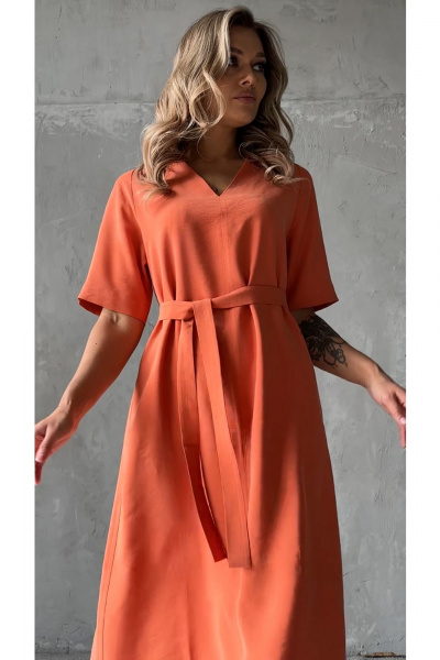 Платье Erika 1482 оранжевый - фото 2