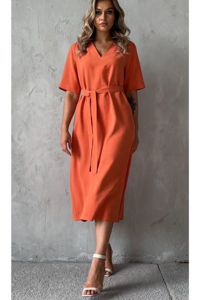 Платье Erika 1482 оранжевый - фото 1