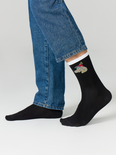 Носки Mark Formelle 107A-2492/233107A черный_серый_меланж_белый_рис.2492 - фото 2