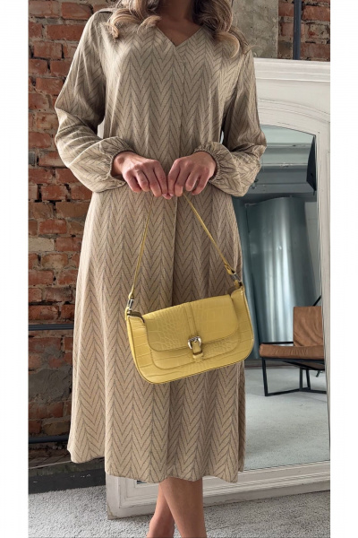 Платье Erika 1532 бежевый - фото 1