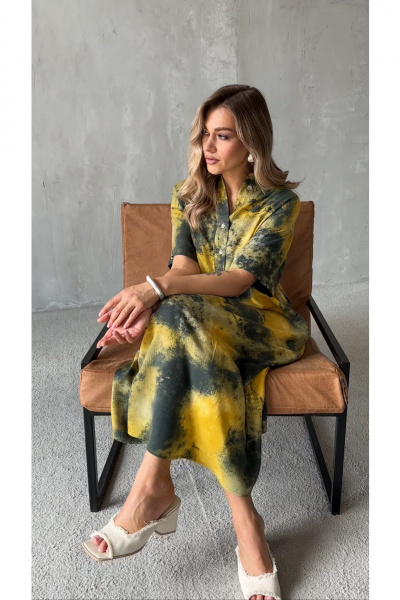 Платье Erika 1535-2 желто-зеленый - фото 1