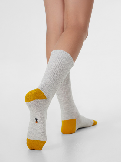 Носки Mark Formelle 444A-2074/B4-223444A-1 св.серый_меланж_горчичный_3_рис.2074 - фото 3
